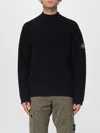 Stone Island Black Wool Turtleneck Sweater In Black