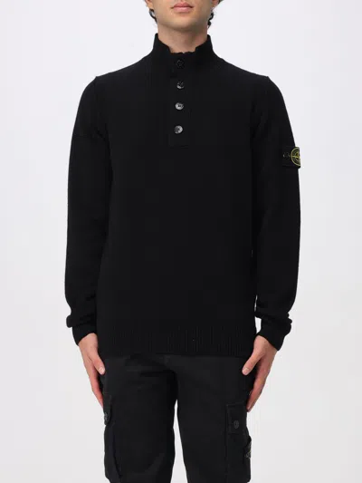 Stone Island Compass-badge Wool Blend Jumper In Black