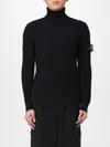 Stone Island Logo Roll-neck Jumper In Black