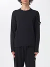 Stone Island Lightweight Wool Crew Neck Pullover In Black