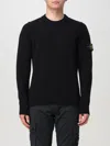 Stone Island Black Soft Organic Cotton Crewneck Sweater In Schwarz