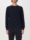Stone Island Compass-patch Concealed-fastening Coat In Blue