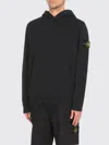 Stone Island 6100033 Organic Cotton Diagonal Fleece 'old' Effect In Black
