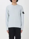 Stone Island Logo Patch Crewneck Sweatshirt In Hellblau
