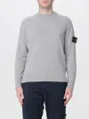 Stone Island Crew Neck Long Sleeve Ribbed Sweater In Gray