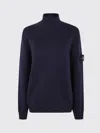 Stone Island Cotton Turtleneck Sweater With Ribbed Cuffs And Hem In Blue