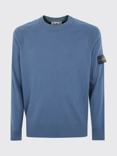 Stone Island Logo Badge Sweatshirt Blue