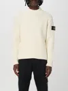 Stone Island Regular-fit Crewneck Sweatshirt With Ribbed Inserts In Yellow