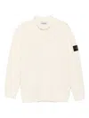 Stone Island Wool Blend Sweatshirt With Iconic Logo Patch And Timeless Design In White