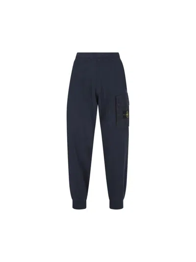 Stone Island Sweater Trousers In Black