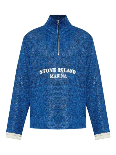 Stone Island Sweater Clothing In V0028 Blue Marine