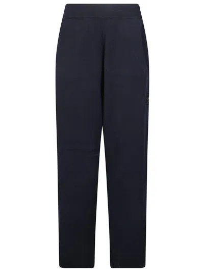 Stone Island Sweater Weave Pants In Blue