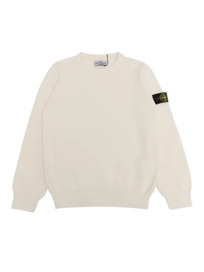 Stone Island Kids' Sweater In White