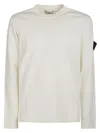 Stone Island Crewneck Knit In Soft Organic Cotton With Micro Stitching In Beige