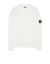 Stone Island Wool Blend Sweatshirt With Iconic Logo Patch And Timeless Design In White