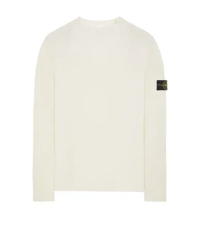 Stone Island Sweater White Cotton In Gray