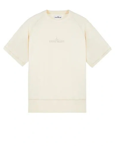 Stone Island Logo-embroidered Short-sleeve Jumper In White