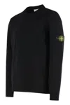 Stone Island Light Rws Geelong Wool Sweater In Black