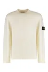 Stone Island Sweater With Brushed Texture In White