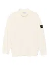 Stone Island Sweater With Compass Application In White