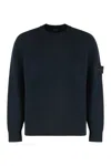 Stone Island Sweater With Crew Neck In Cashmere In Blue