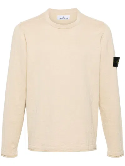 Stone Island Sweater With Logo In Gold