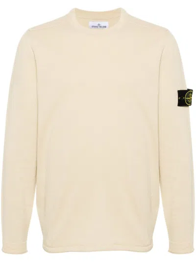 Stone Island Sweater With Logo In Yellow