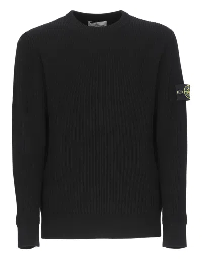 Stone Island Jumper With Logo In Black