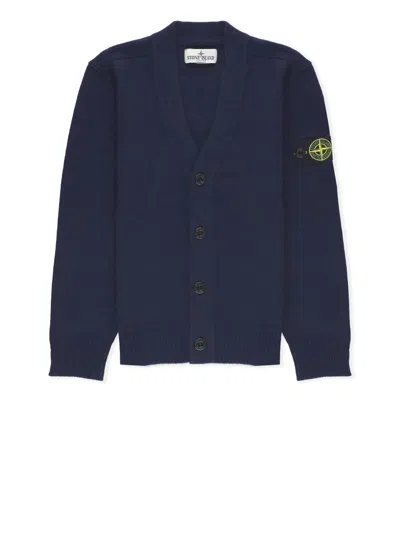 Stone Island Kids' Sweater With Logo In Blue