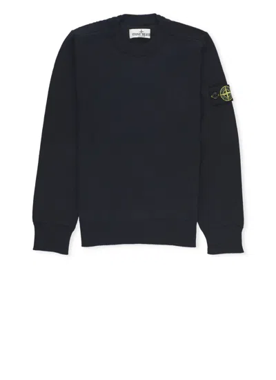 Stone Island Kids' Sweater With Logo In Blue