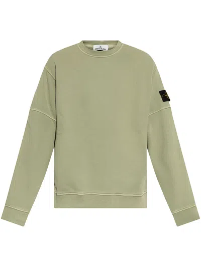 Stone Island Minimalist Crew Neck Sweatshirt In Green
