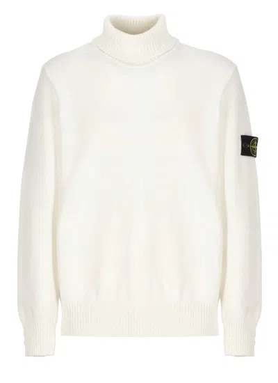 Stone Island Sweater With Logo In White