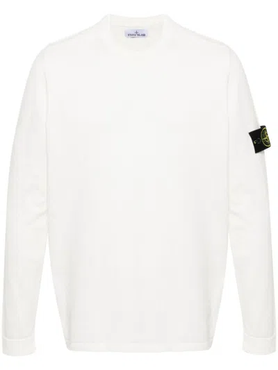 Stone Island Sweater With Patch In White
