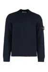 Stone Island Sweater With Round Neck In Mixed Wool In Blue