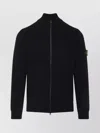Stone Island Sweater Wool Blend Standing Collar In Black