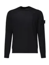 Stone Island Lightweight Wool Crew Neck Pullover In Blue