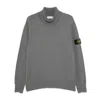 Stone Island Roll-neck Logo-patch Sweater In Gray