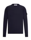 Stone Island Wool Round Neck Sweater In Black