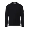 Stone Island Lightweight Wool Crew Neck Pullover In Blue