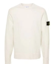 Stone Island Textured Knitwear Sweater With Logo Patch In Neutral