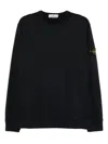Stone Island Light Rws Pure Wool Sweater In Black