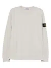 Stone Island Crew Neck Sweater With Distinct Logo Patch In White