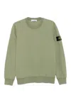 Stone Island Logo-patch Crew Neck Sweatshirt In Green