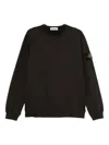 Stone Island Fancy Yarn Crewneck Jumper With Brushed Texture In Black