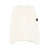 Stone Island Soft Textured Wool-polyamide Blend Sweater In White
