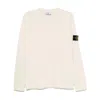 Stone Island Beige Long-sleeved Sweater With Distinctive Logo Patch In Beige