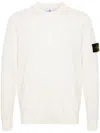 Stone Island Wool Blend Sweatshirt With Iconic Logo Patch And Timeless Design In Beige