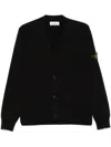 Stone Island Black Patch Cardigan In Black