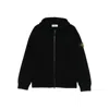 Stone Island Hooded Sweater With Zip In Wool And Cashmere In Black