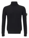 Stone Island Turtleneck Sweater With Logo Patch In Black